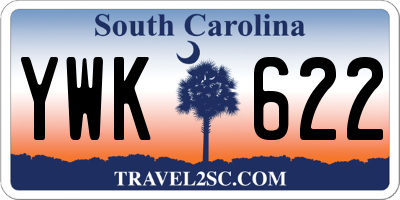 SC license plate YWK622