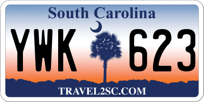 SC license plate YWK623