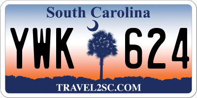 SC license plate YWK624