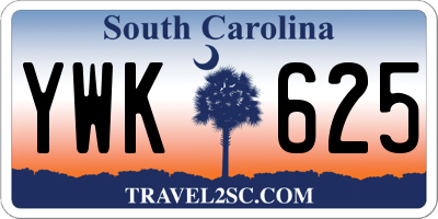 SC license plate YWK625