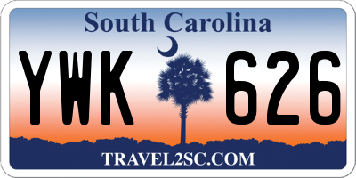 SC license plate YWK626