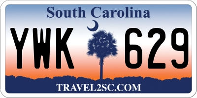 SC license plate YWK629
