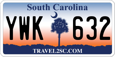 SC license plate YWK632