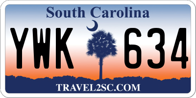 SC license plate YWK634