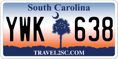 SC license plate YWK638