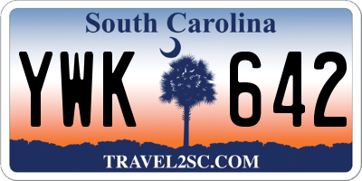 SC license plate YWK642