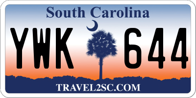 SC license plate YWK644