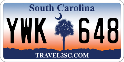 SC license plate YWK648