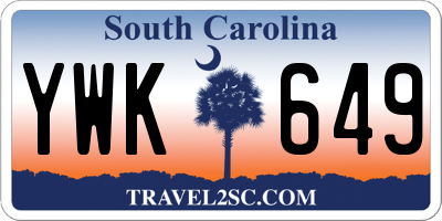 SC license plate YWK649