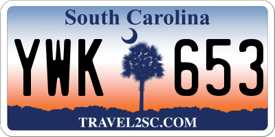 SC license plate YWK653