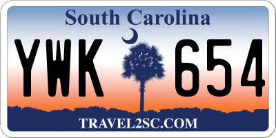 SC license plate YWK654