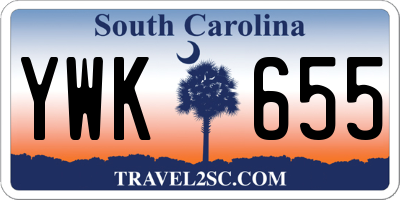 SC license plate YWK655