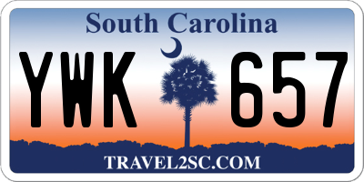 SC license plate YWK657