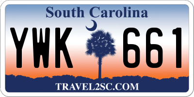 SC license plate YWK661