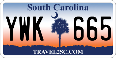 SC license plate YWK665
