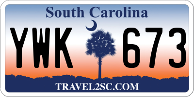 SC license plate YWK673