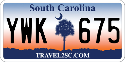 SC license plate YWK675