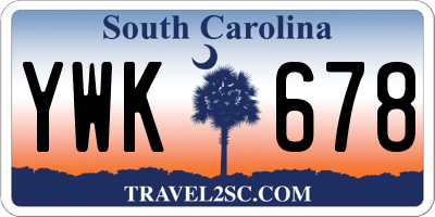 SC license plate YWK678