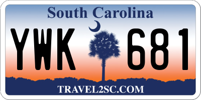 SC license plate YWK681