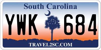 SC license plate YWK684