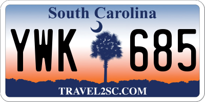 SC license plate YWK685