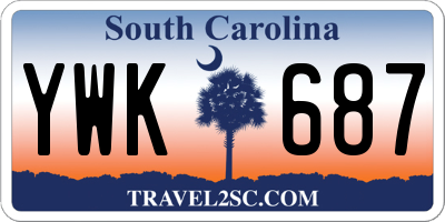 SC license plate YWK687