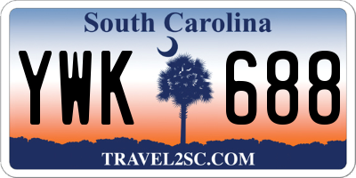 SC license plate YWK688