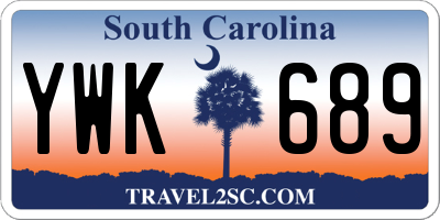 SC license plate YWK689