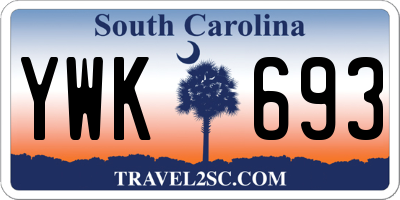 SC license plate YWK693