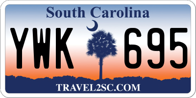 SC license plate YWK695