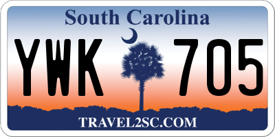 SC license plate YWK705