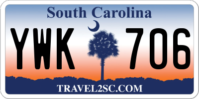 SC license plate YWK706