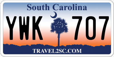SC license plate YWK707