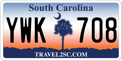SC license plate YWK708