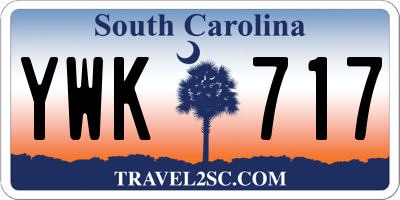SC license plate YWK717