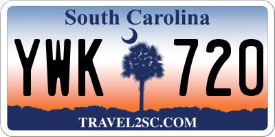 SC license plate YWK720