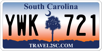 SC license plate YWK721