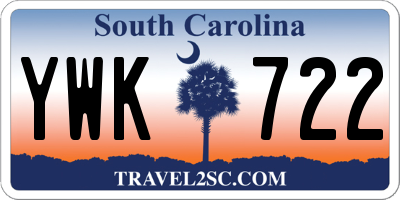 SC license plate YWK722