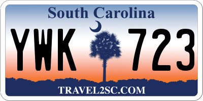 SC license plate YWK723