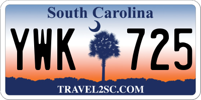 SC license plate YWK725