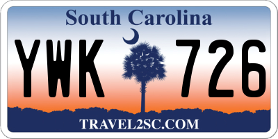 SC license plate YWK726