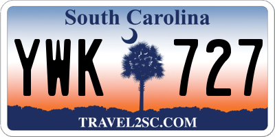 SC license plate YWK727