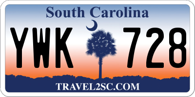 SC license plate YWK728