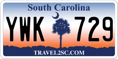 SC license plate YWK729