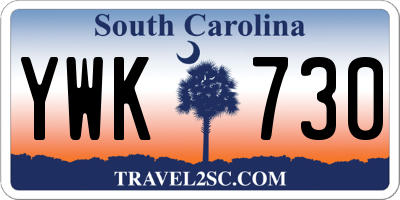 SC license plate YWK730