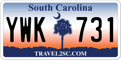 SC license plate YWK731