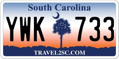 SC license plate YWK733