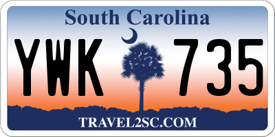 SC license plate YWK735