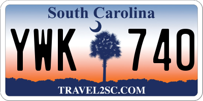 SC license plate YWK740