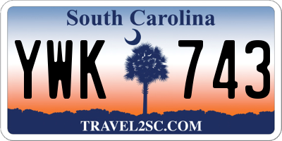 SC license plate YWK743